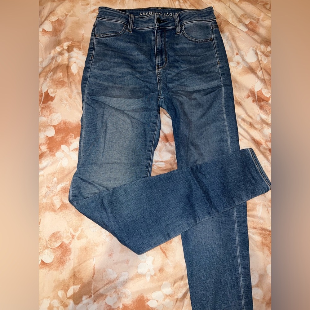 American Eagle Outfitters Super Stretch Light Blue Skinny High Waisted Jeans
